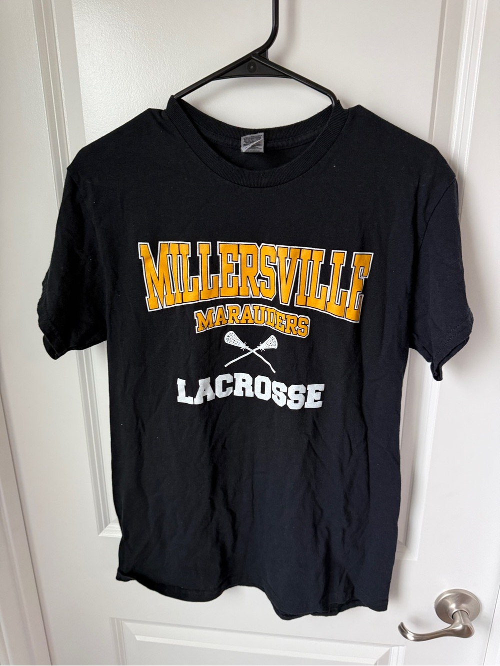 adidas Black Millersville Marauders Lacrosse Tee with Yellow Accents